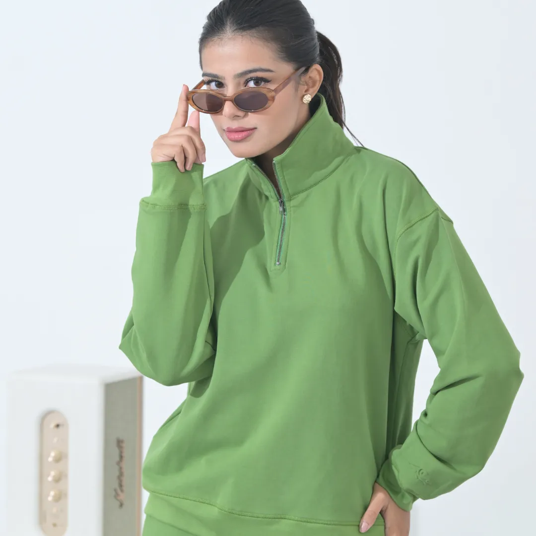 100% Supima Cotton Winter Tide Pullover Parrot Green