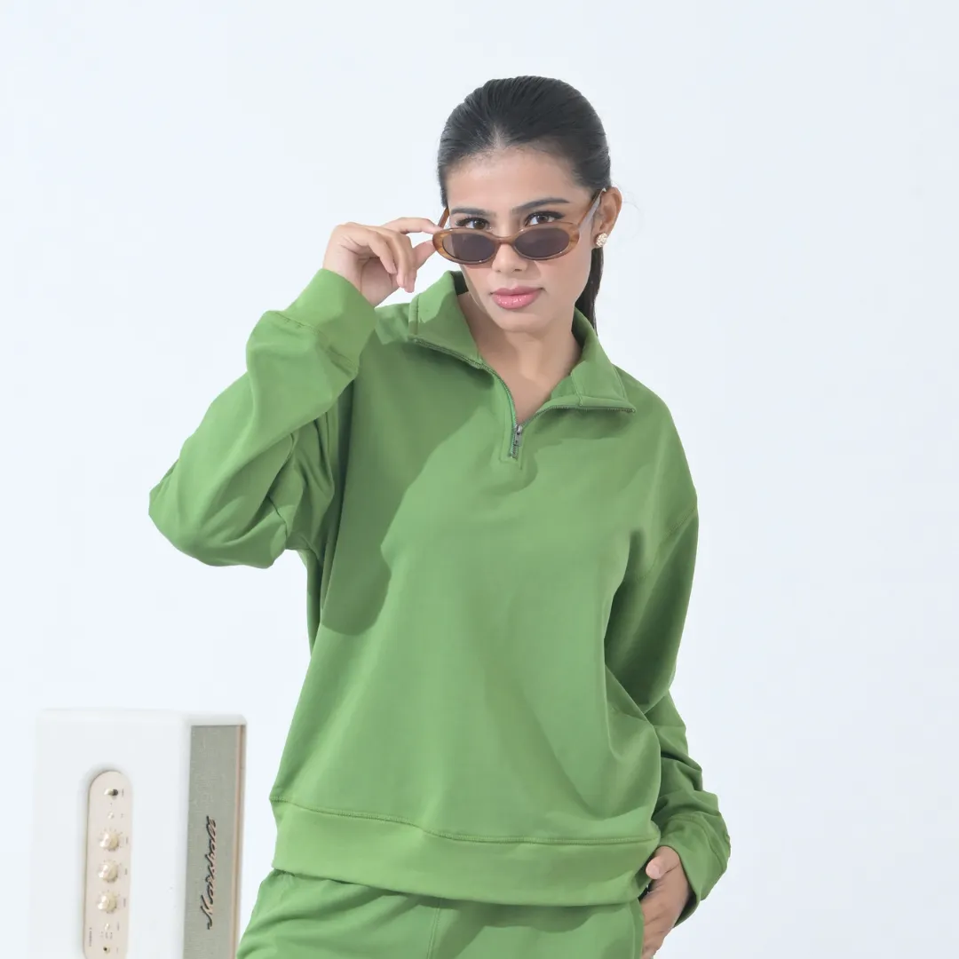 100% Supima Cotton Winter Tide Pullover Parrot Green