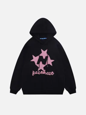 AlanBalen® - Flocked Stars Print Hoodie