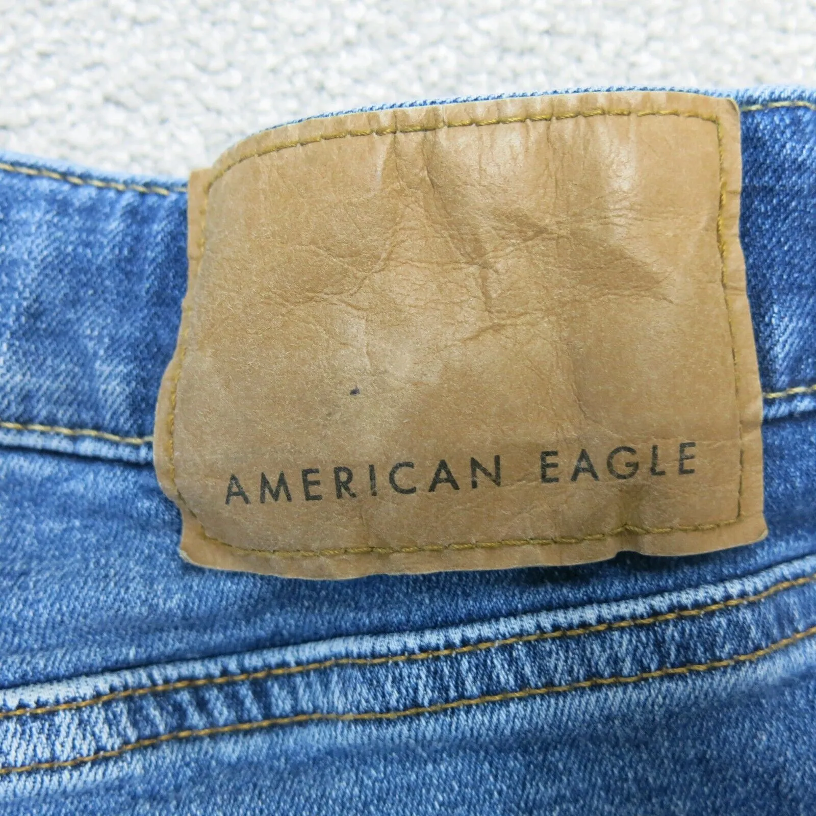 American Eagle Mens Straight Leg Denim Jeans Mid Rise 5 Pocket Blue Size 31 X 30