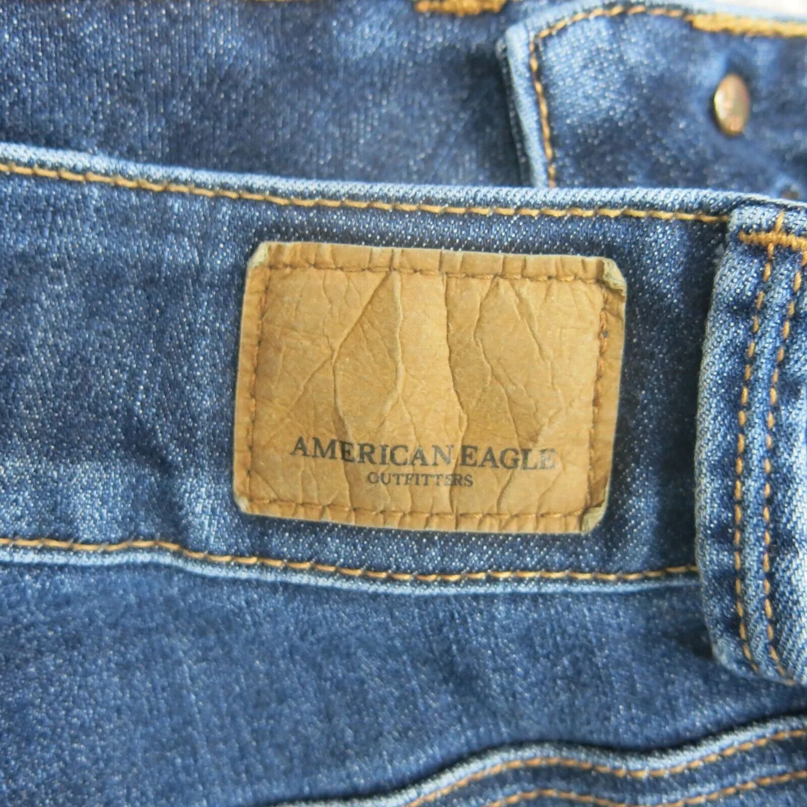 American Eagle Womens Artist Crop Jeans Stretch 100%Cotton High Rise Blue Size 4