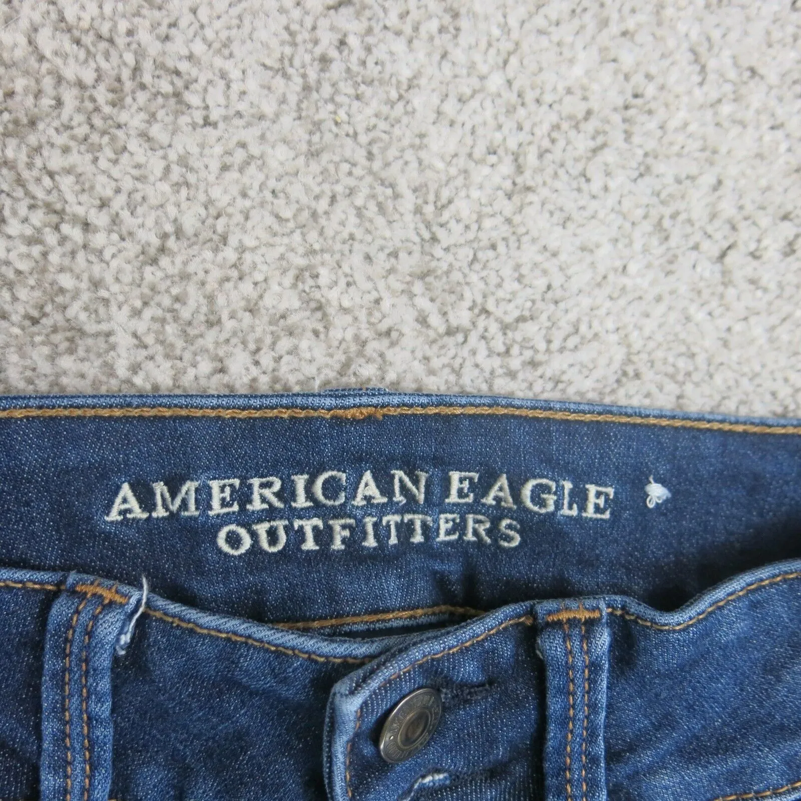 American Eagle Womens Artist Crop Jeans Stretch 100%Cotton High Rise Blue Size 4