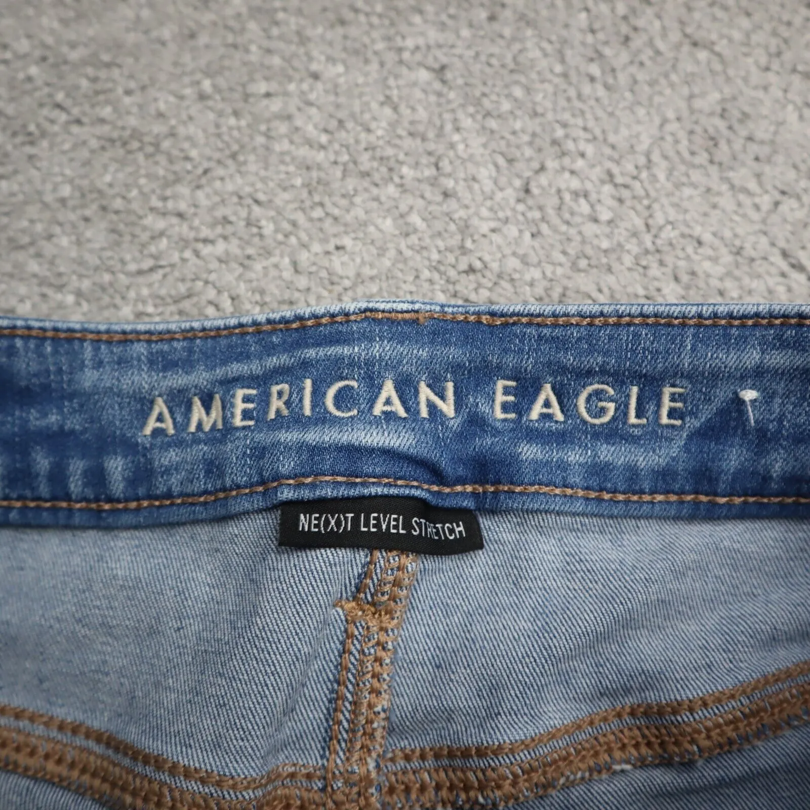 American Eagle Womens Jeans Skinny Leg Mid Rise Flat Front Blue Size 4 Long