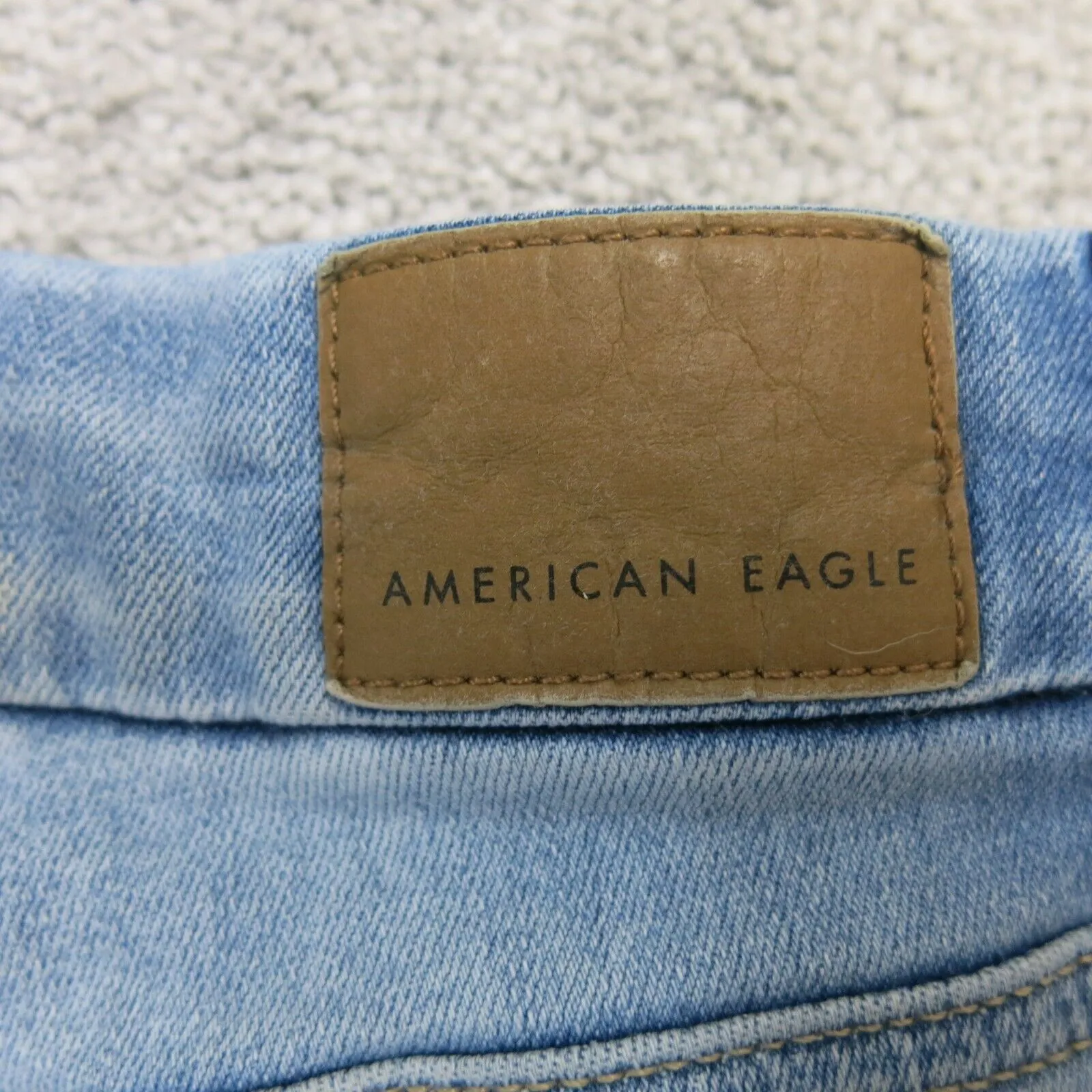 American Eagle Womens Skinny Leg Jeans Distressed High Rise Cotton Blue Size 6