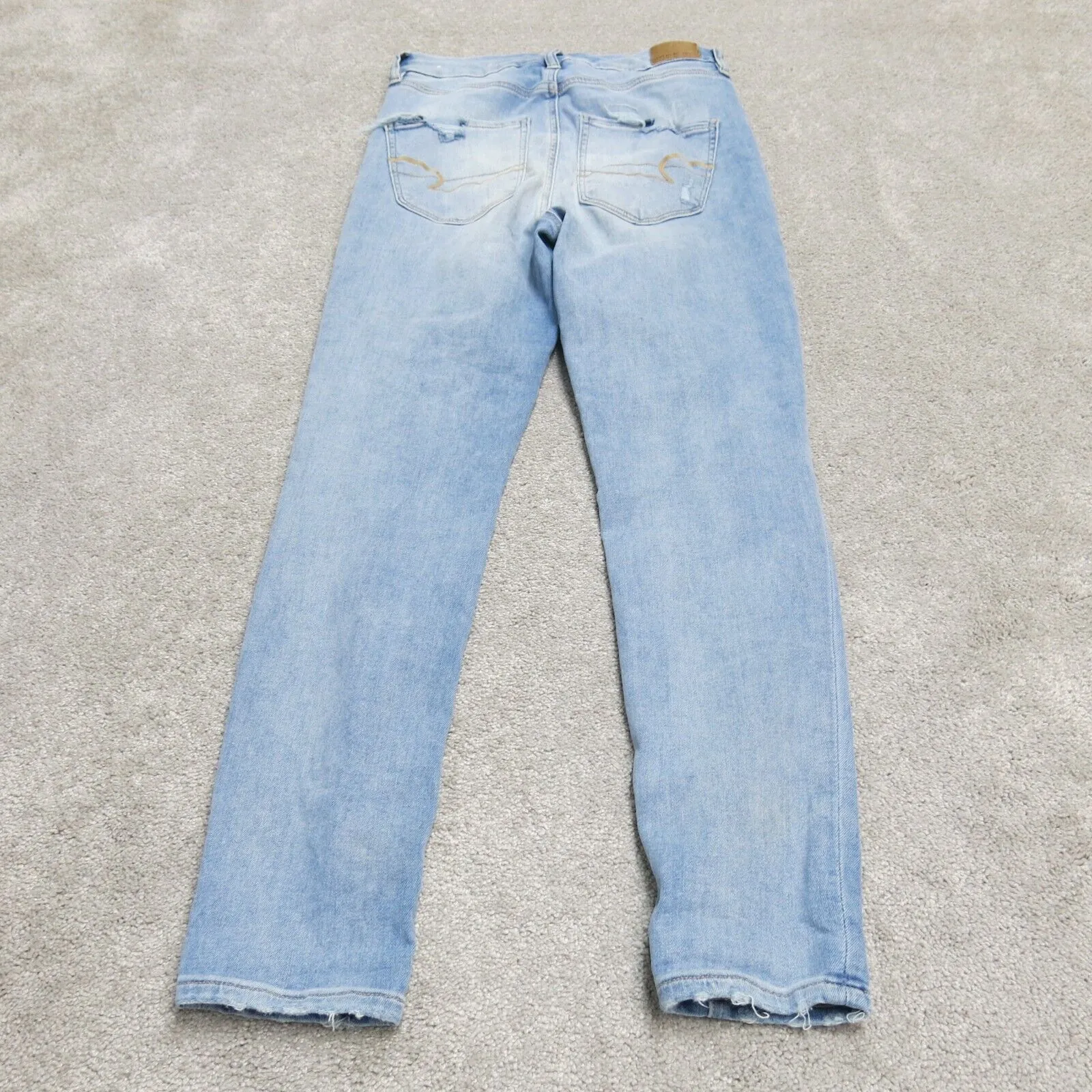 American Eagle Womens Skinny Leg Jeans Distressed High Rise Cotton Blue Size 6