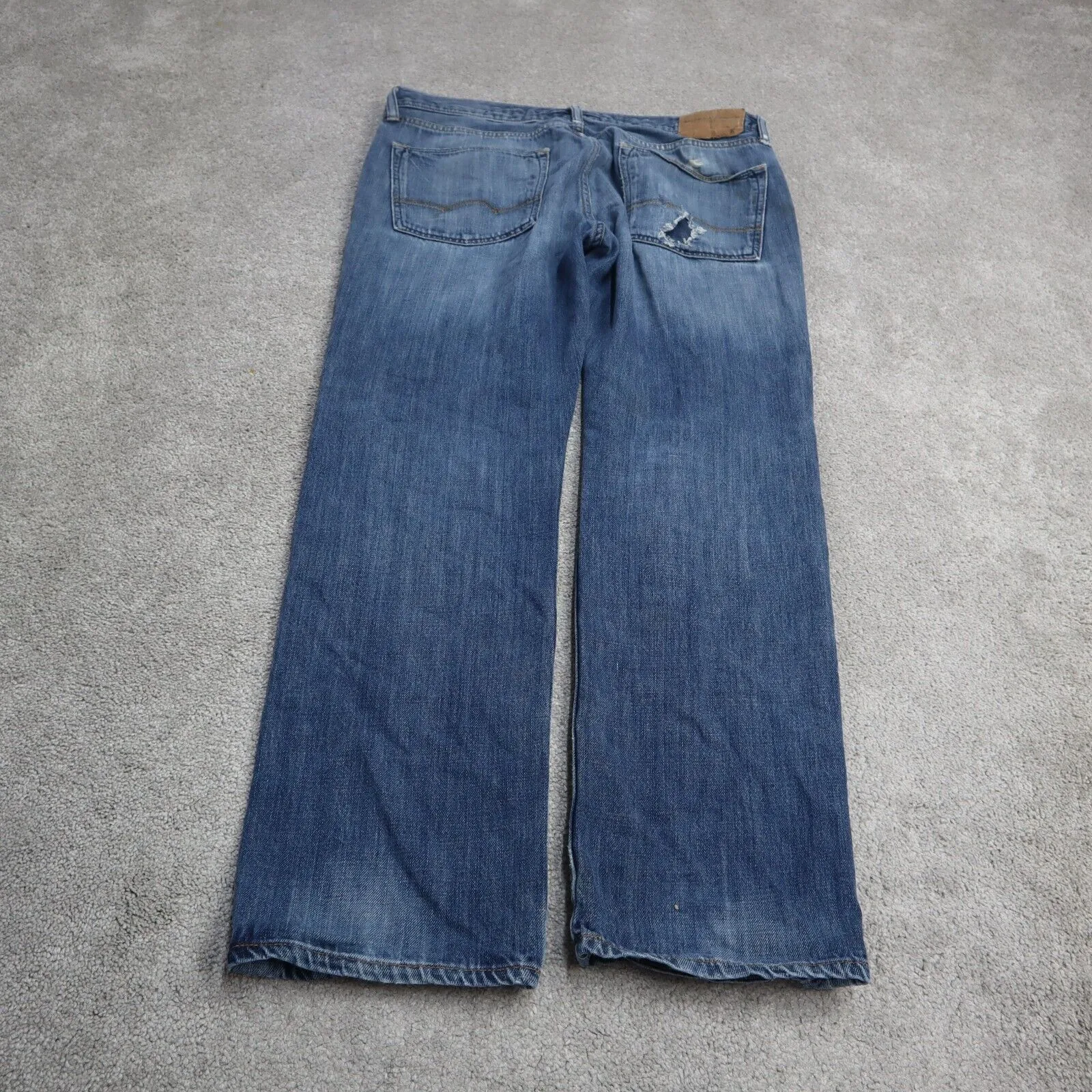 American Eagle Womens Slim Straight Jeans Mid Rise 100% Cotton Blue Size 34/32