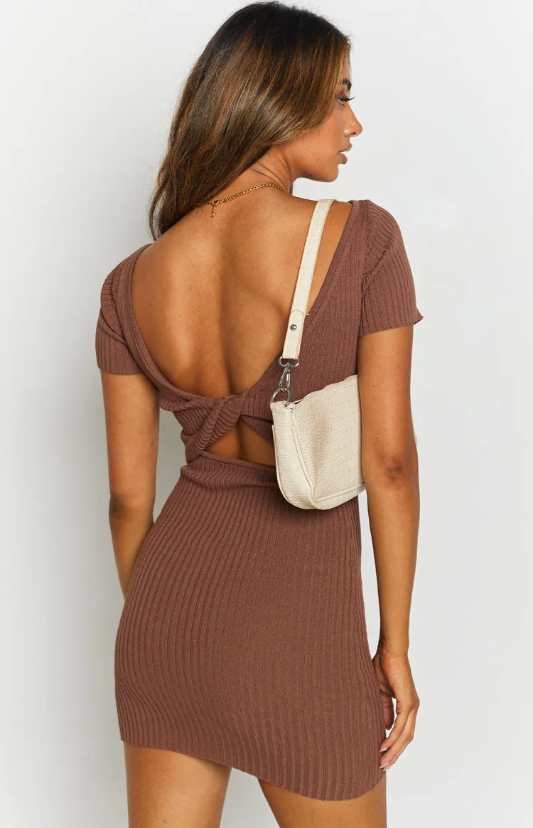 Antidote Reversible Twist Dress Brown