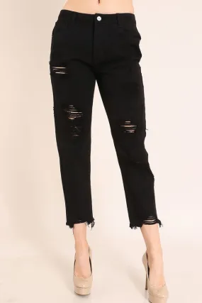 Black Distressed Jeans