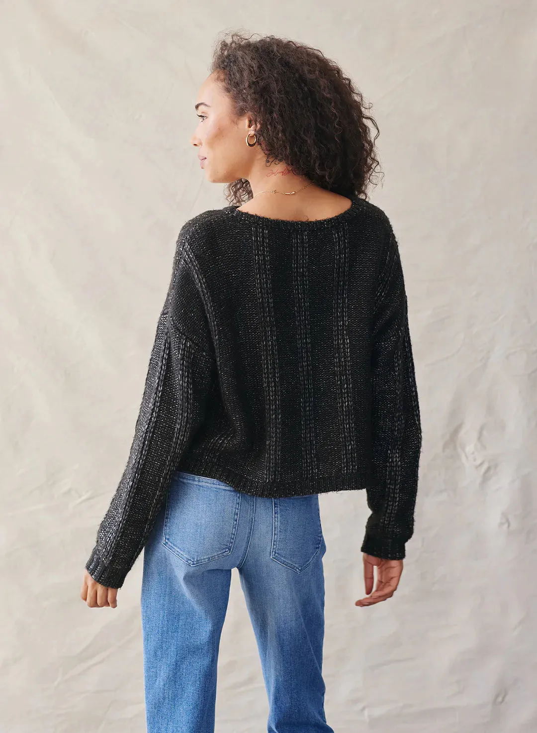 Boat Neck Cropped Sweater