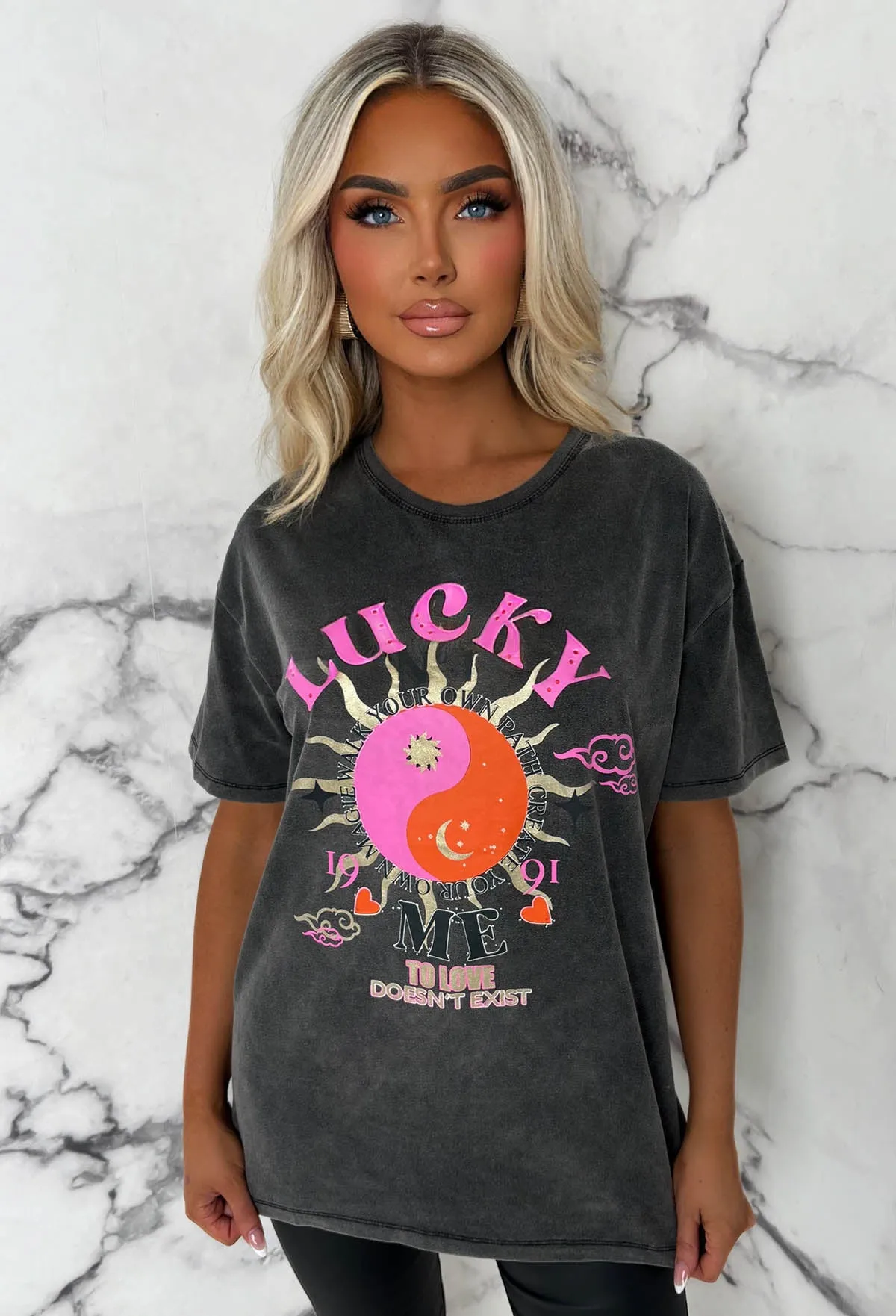 Bold Charm Grey Lucky T-Shirt