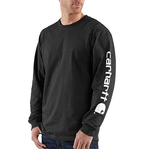 Carhartt K231 Men's Loose Fit Heavyweight Long-Sleeve Logo Sleeve Graphic T-Shirt