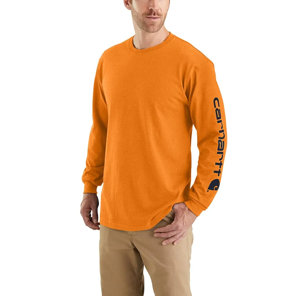 Carhartt K231 Men's Loose Fit Heavyweight Long-Sleeve Logo Sleeve Graphic T-Shirt