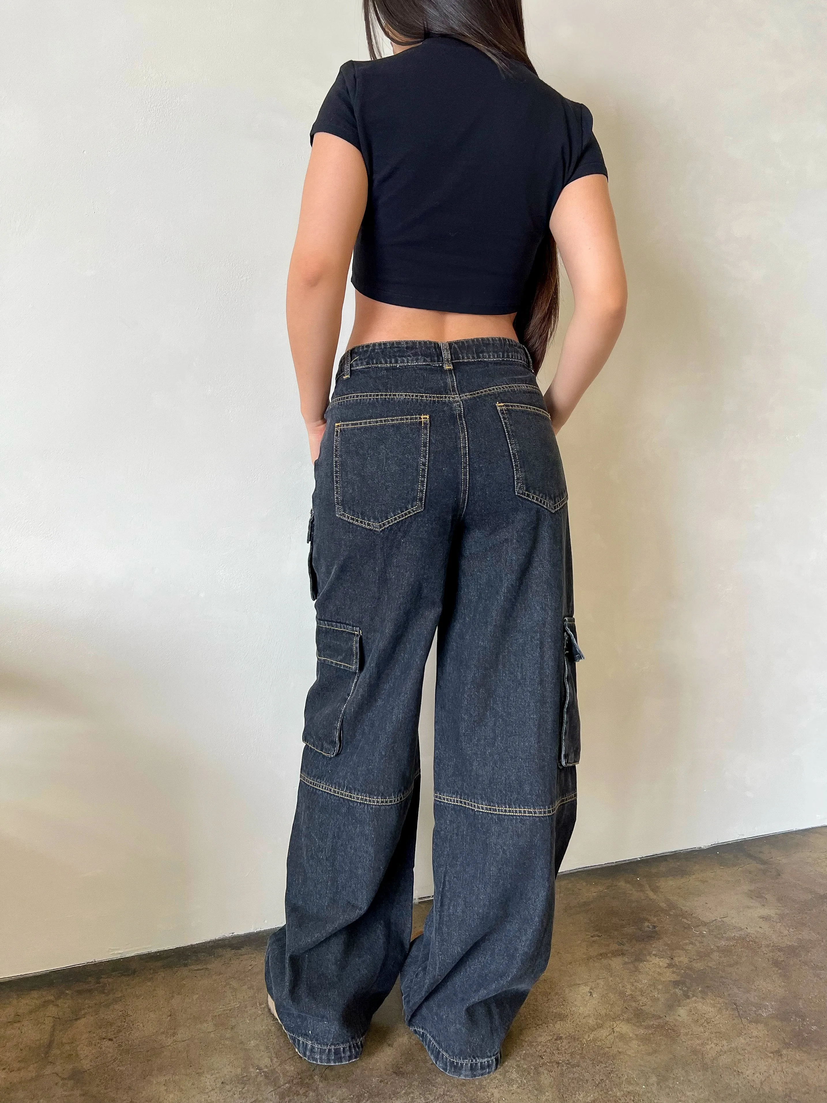 Cecilia Cargo Pants (Black)