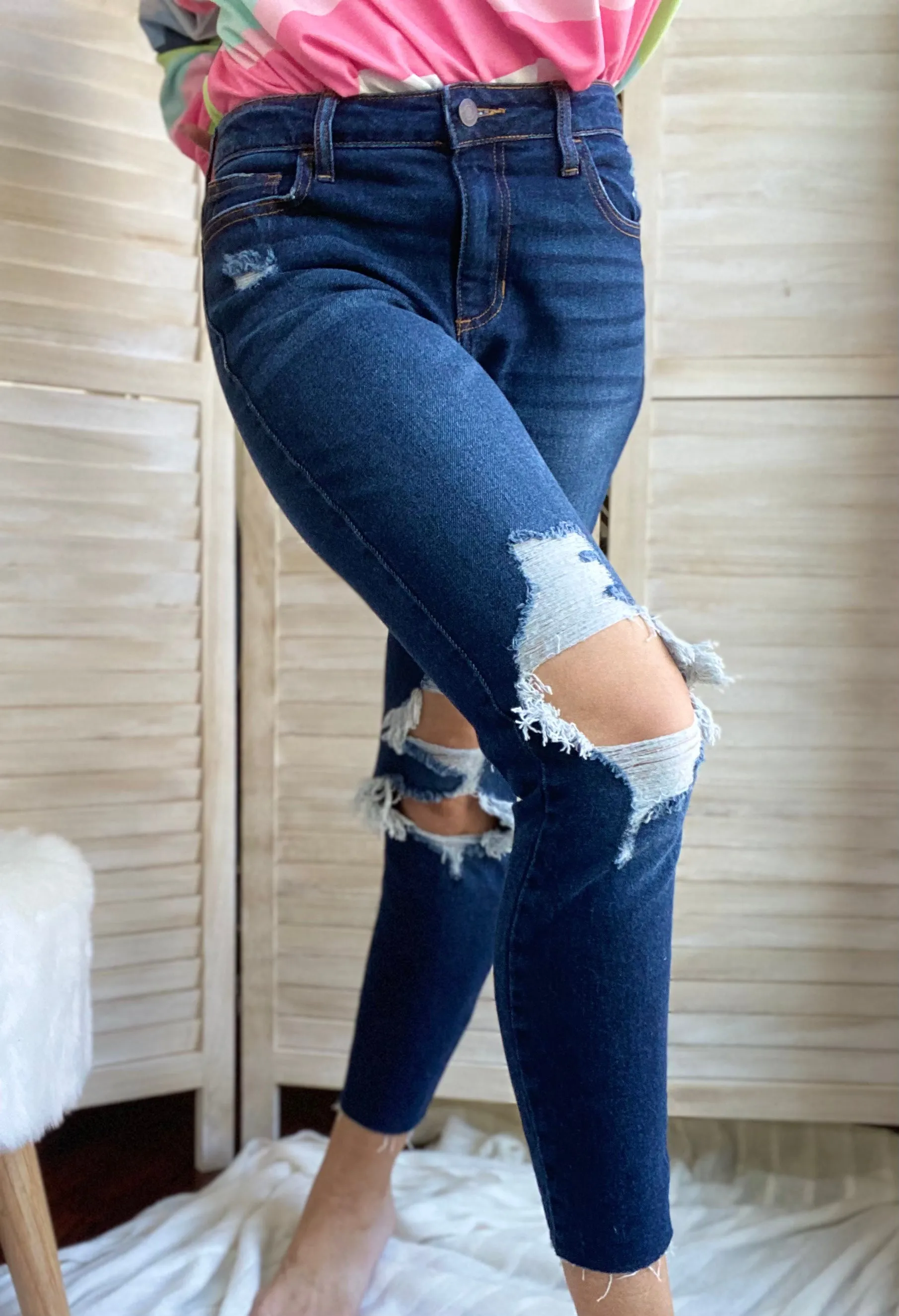 Chelsea High Rise Distressed Jeans