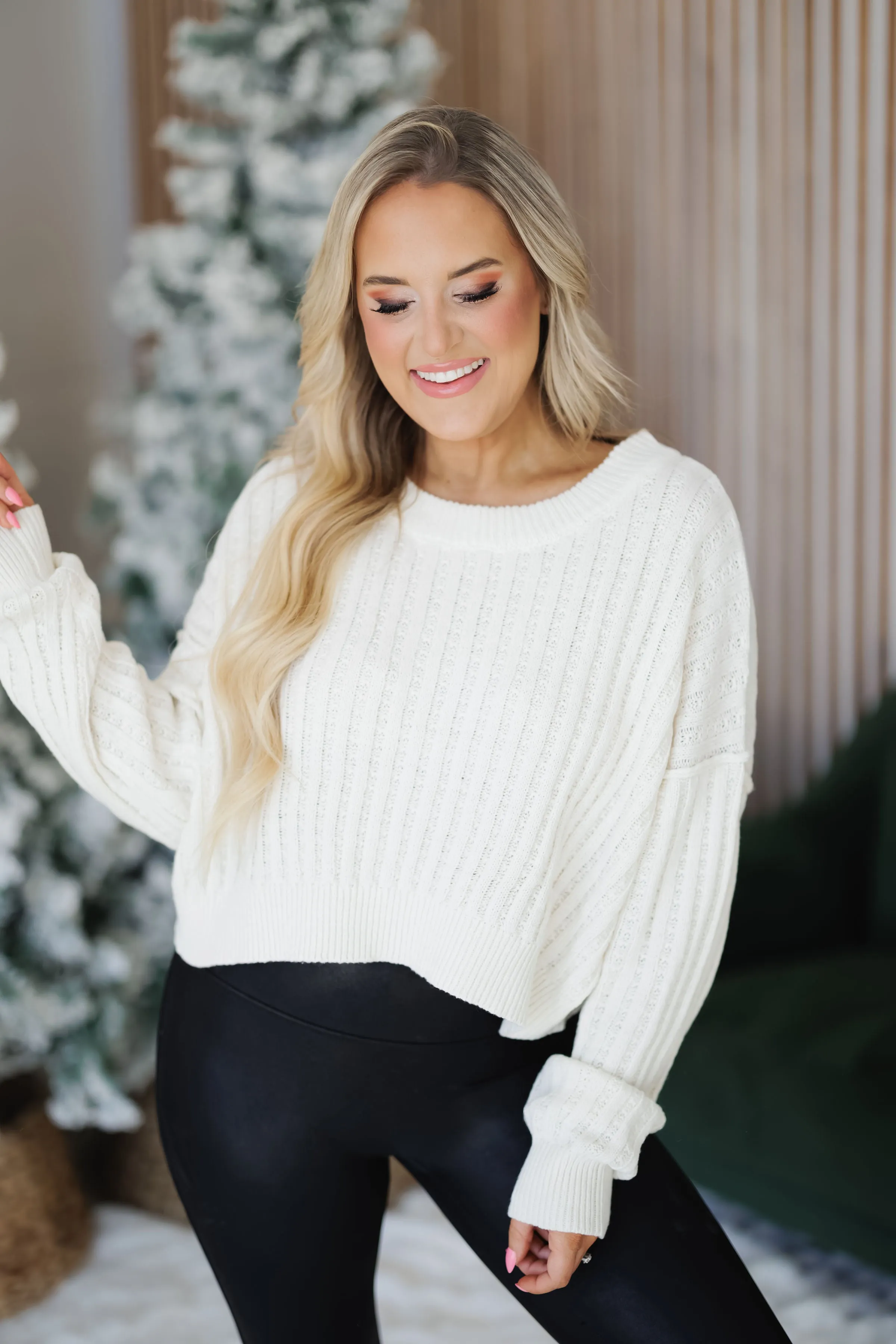 Chilly Air Sweater-Cream