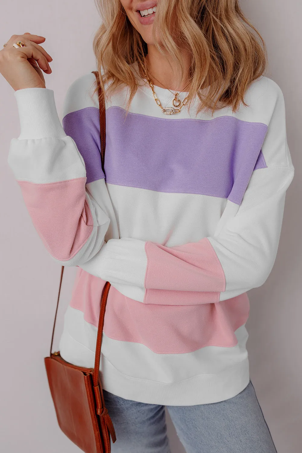 Colorblock Crewneck Sweatshirt