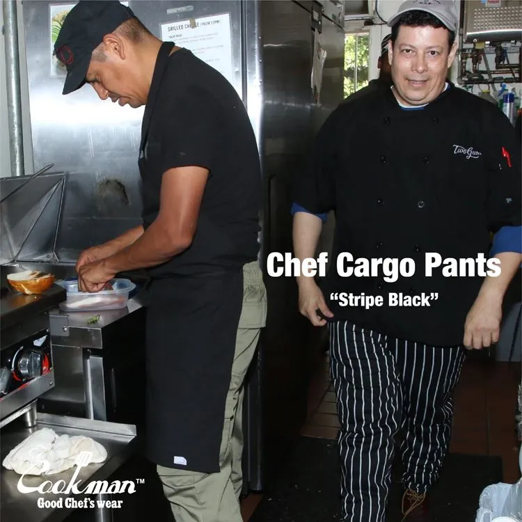 Cookman Chef Pants Cargo - Stripe : Black