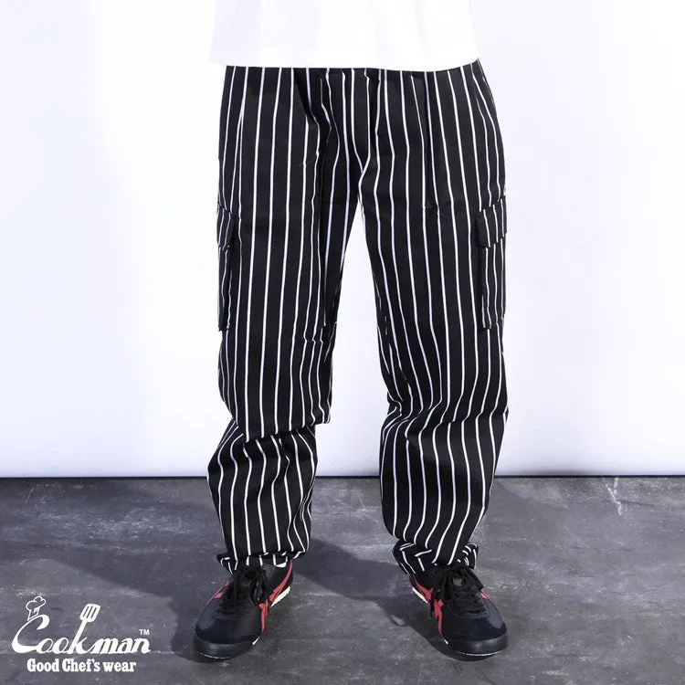 Cookman Chef Pants Cargo - Stripe : Black