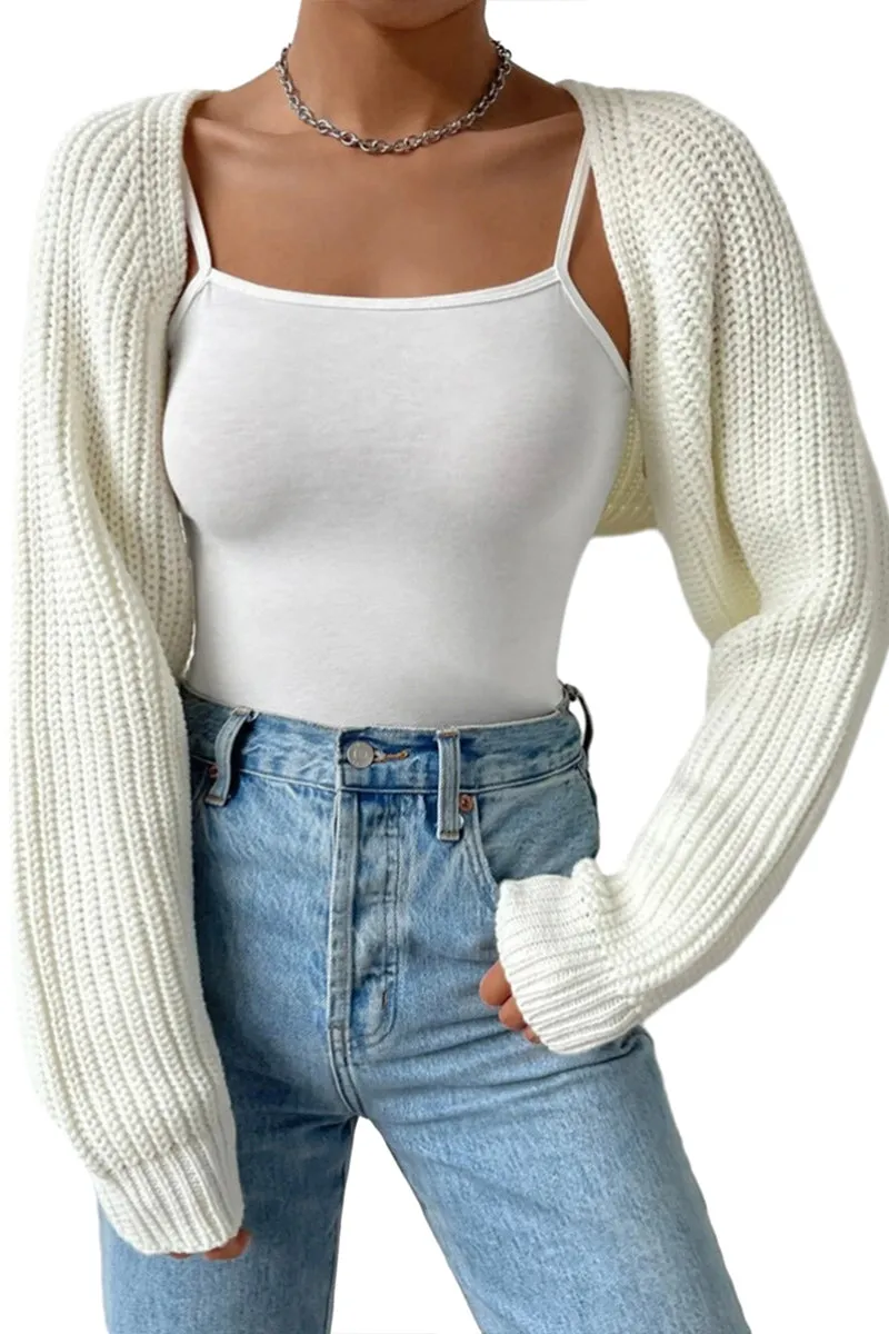 CR3310 Knitted Sweater Shrug Outerwear