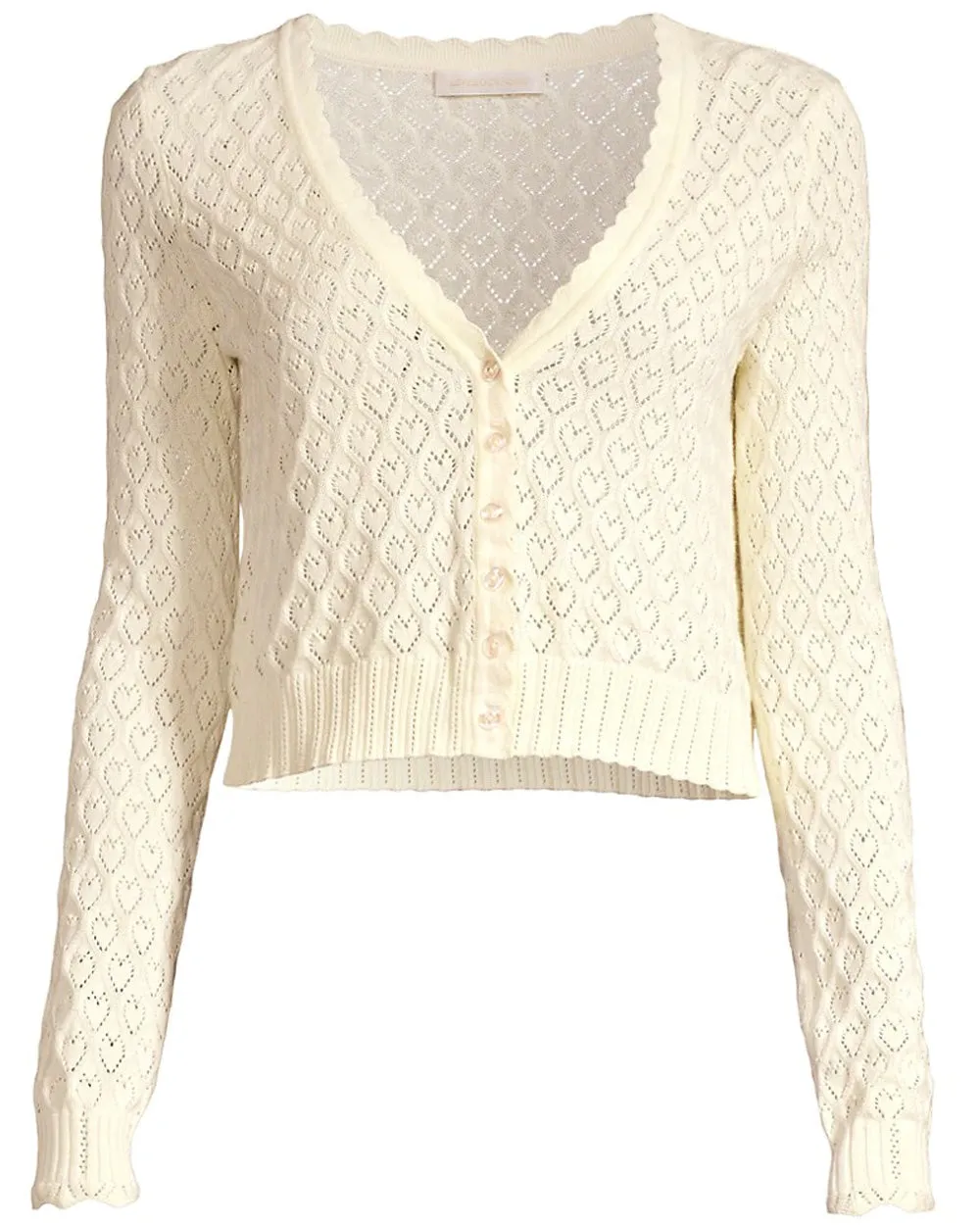 Cream Knit Janie Cropped Cardigan