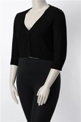 Cropped Cardigan - Black