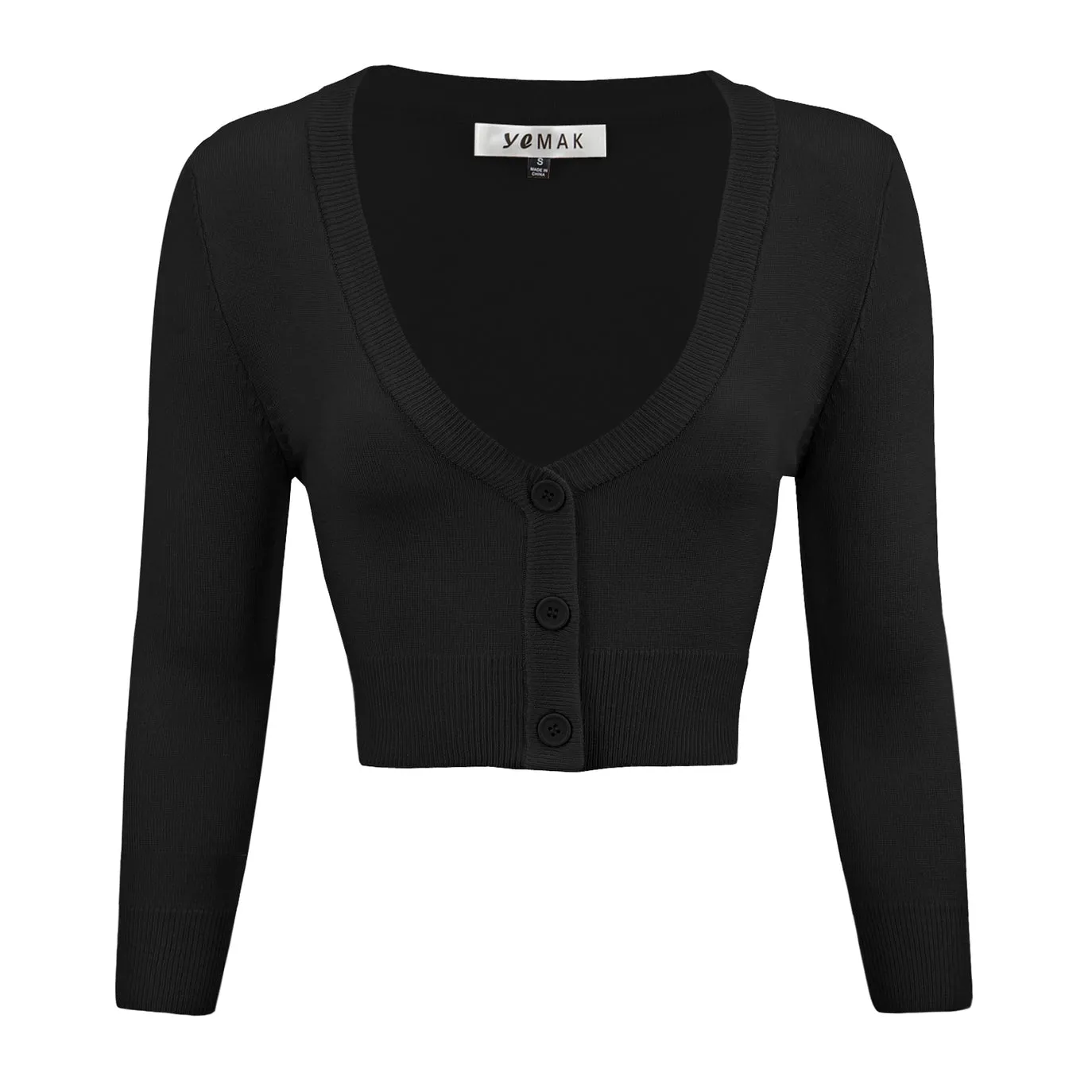 Cropped Cardigan - Black