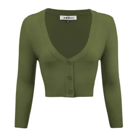 Cropped Cardigan - Sage Green