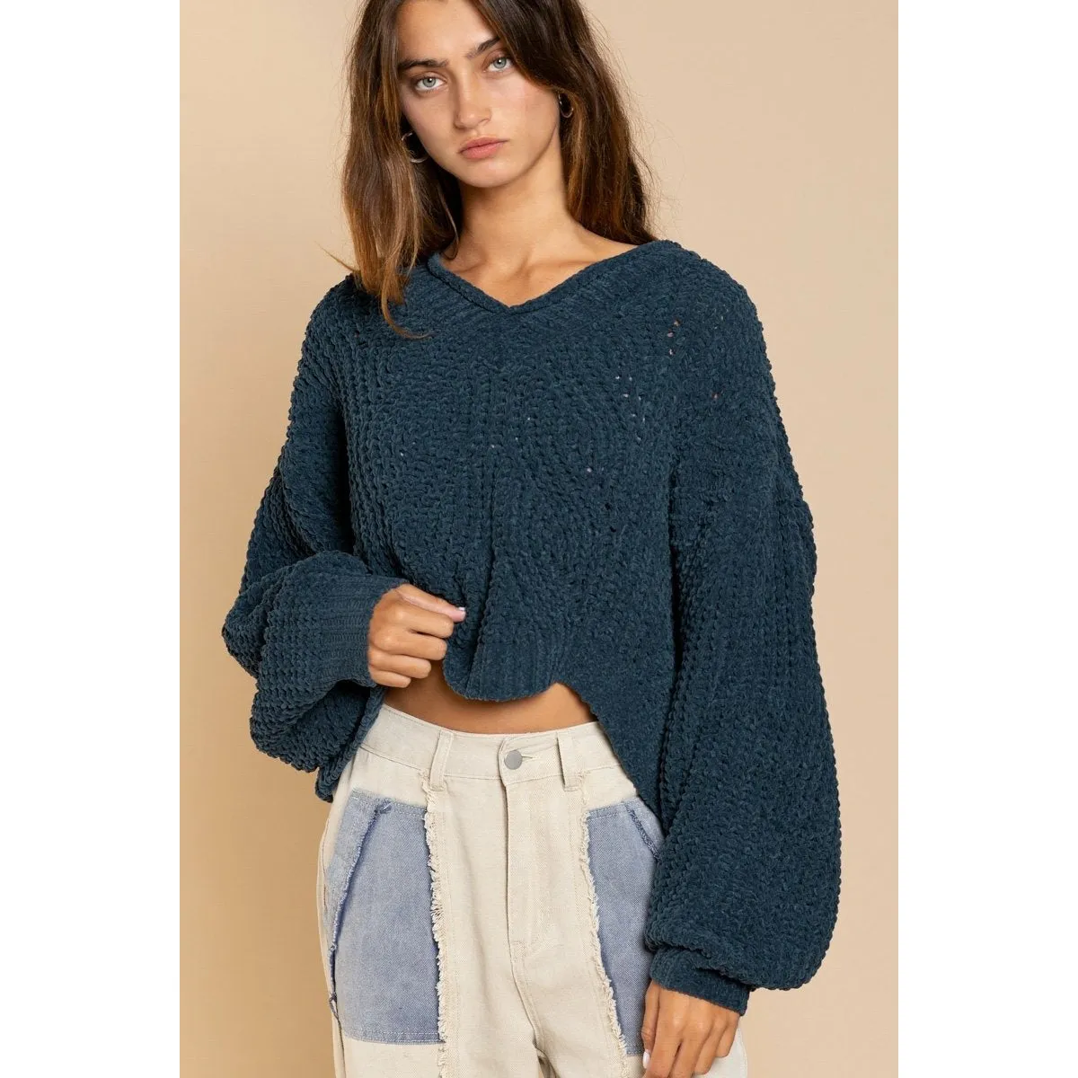 Cropped Knit Sweater