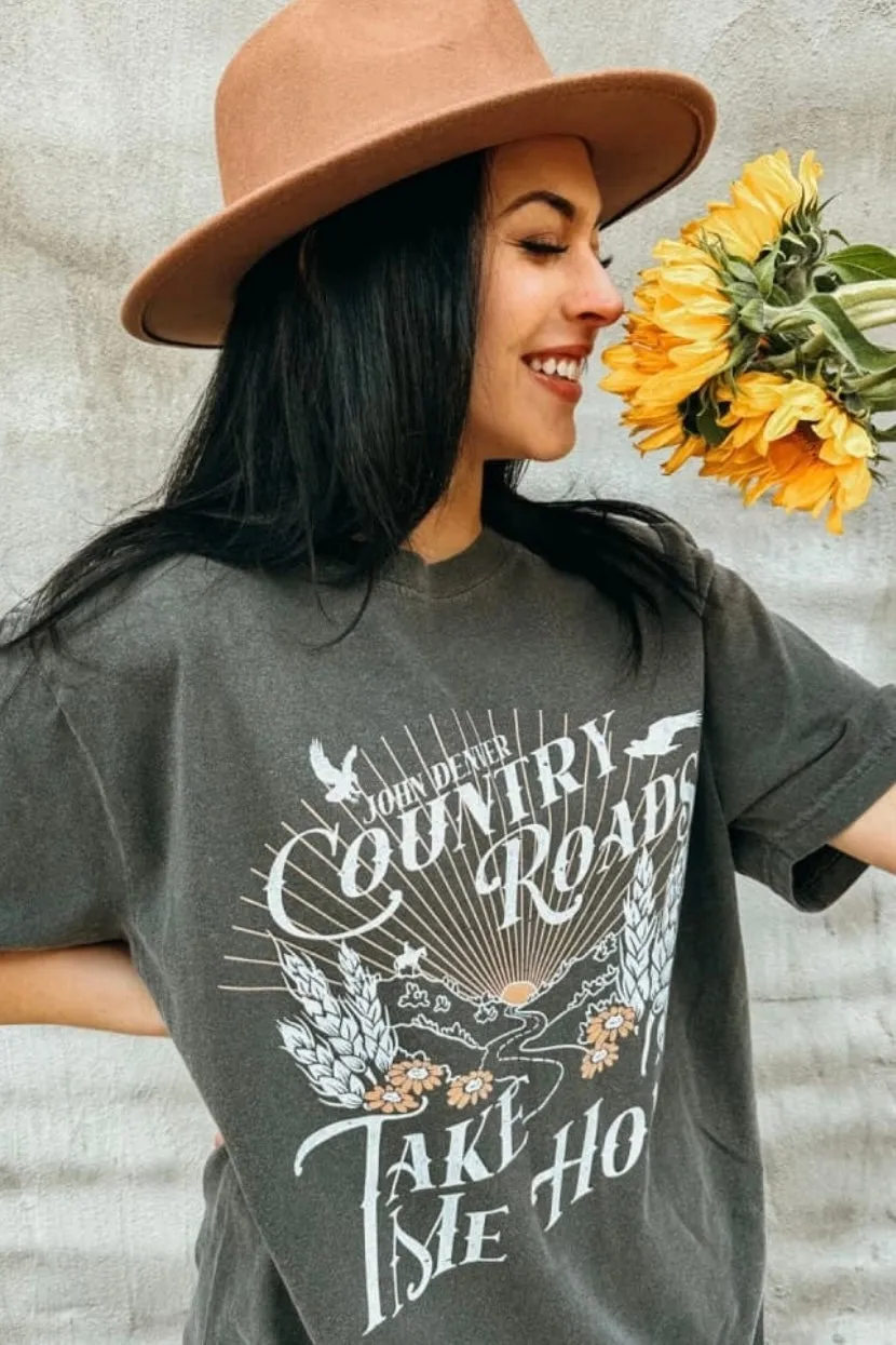 Dark Gray Country Roads Tee