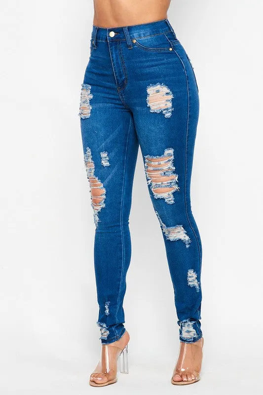 Distressed Front Skinny Jeans