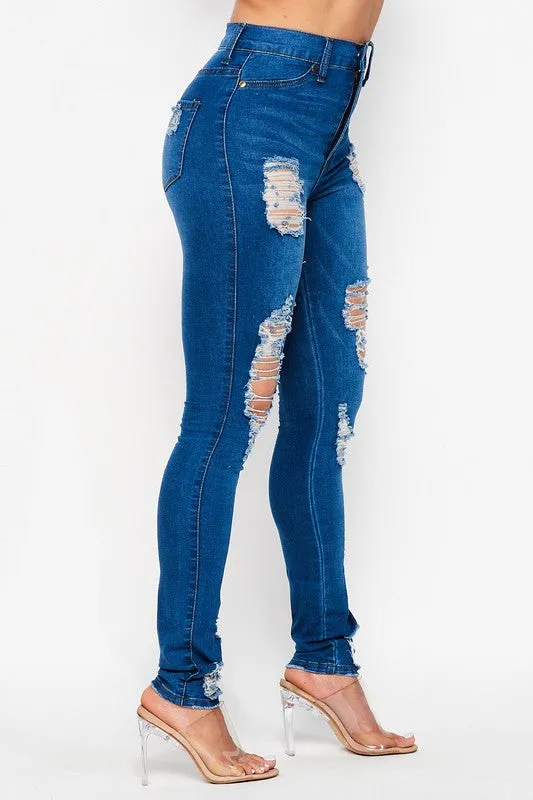 Distressed Front Skinny Jeans