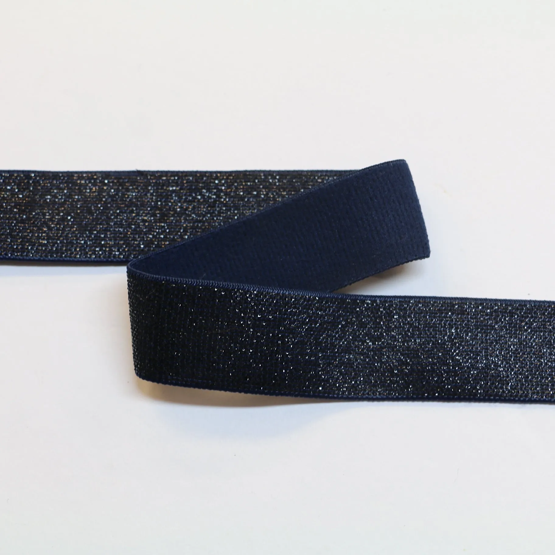 Fancy Elastic Elastic (25mm/ 1") - Navy/Navy Lurex