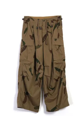 FEATHER CAMO JUMBO | Combed Burberry Cargo Pants | Brown