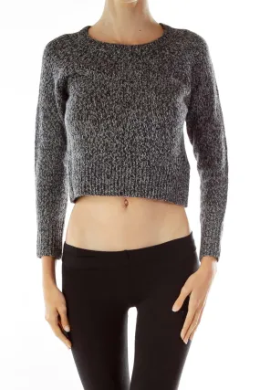 Gray Cropped Alpaca Sweater