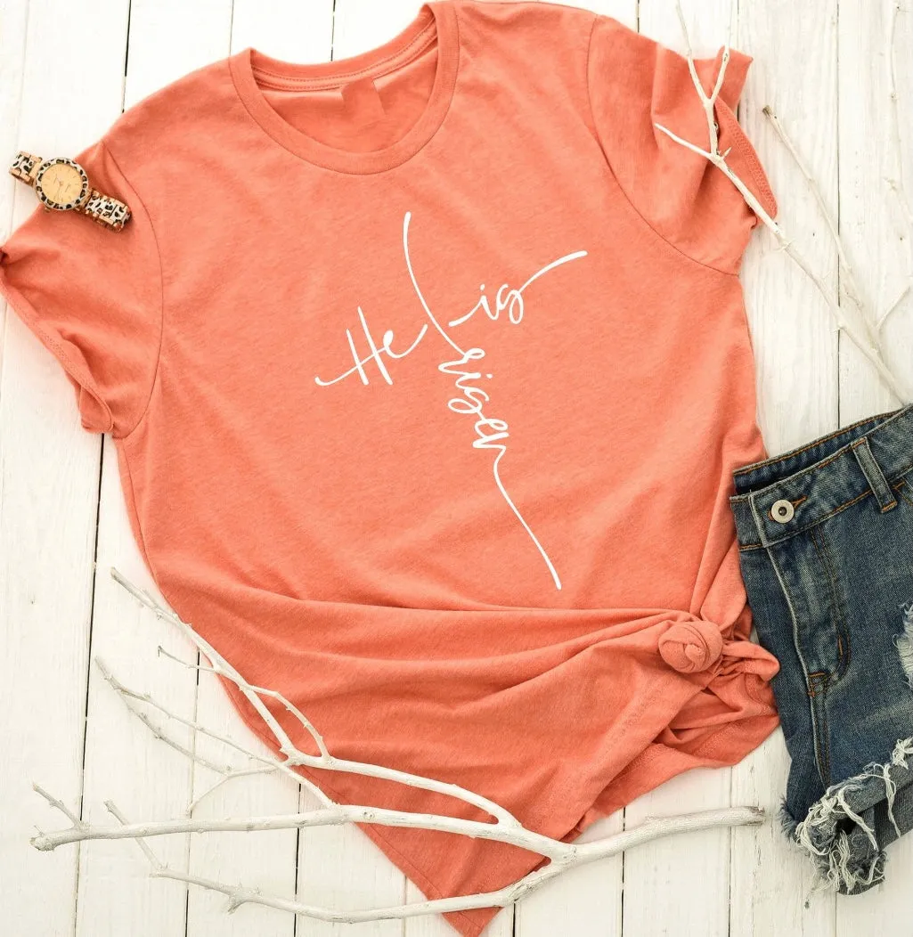 He Is Risen Coral Tee