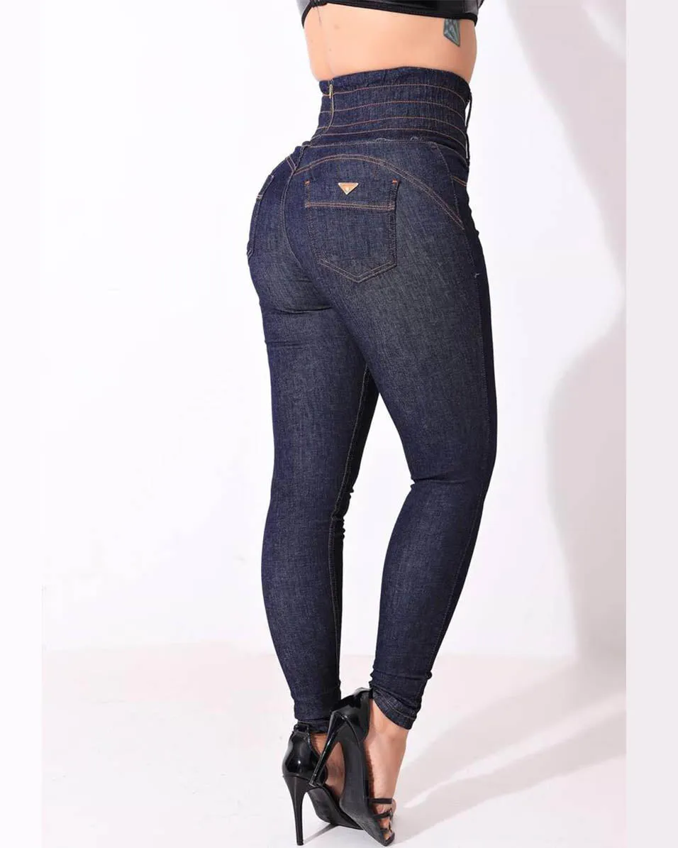 Hoch taillierte Stretch-Jeans