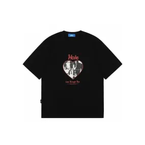 Hole cotton T-shirt