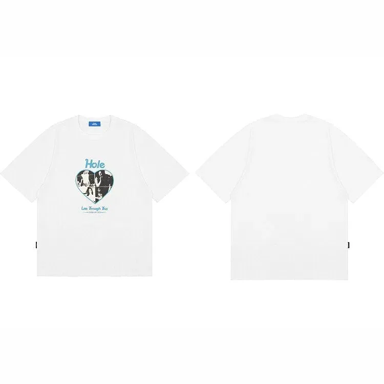 Hole cotton T-shirt