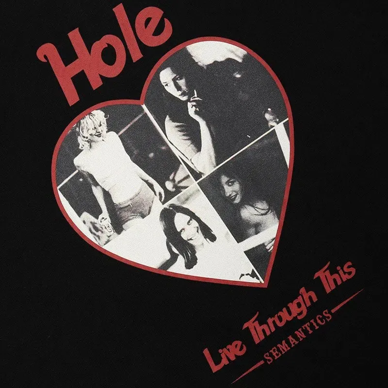 Hole cotton T-shirt