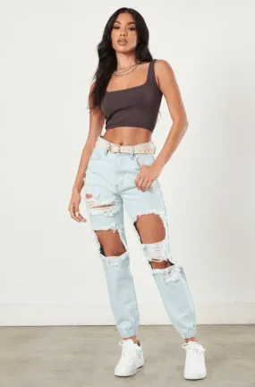 Jenna Distressed Jogger Jeans