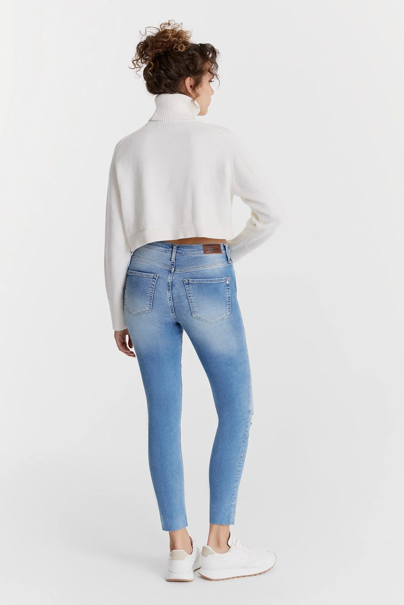 Lina - High Waist Skinny - Blue Destroyed