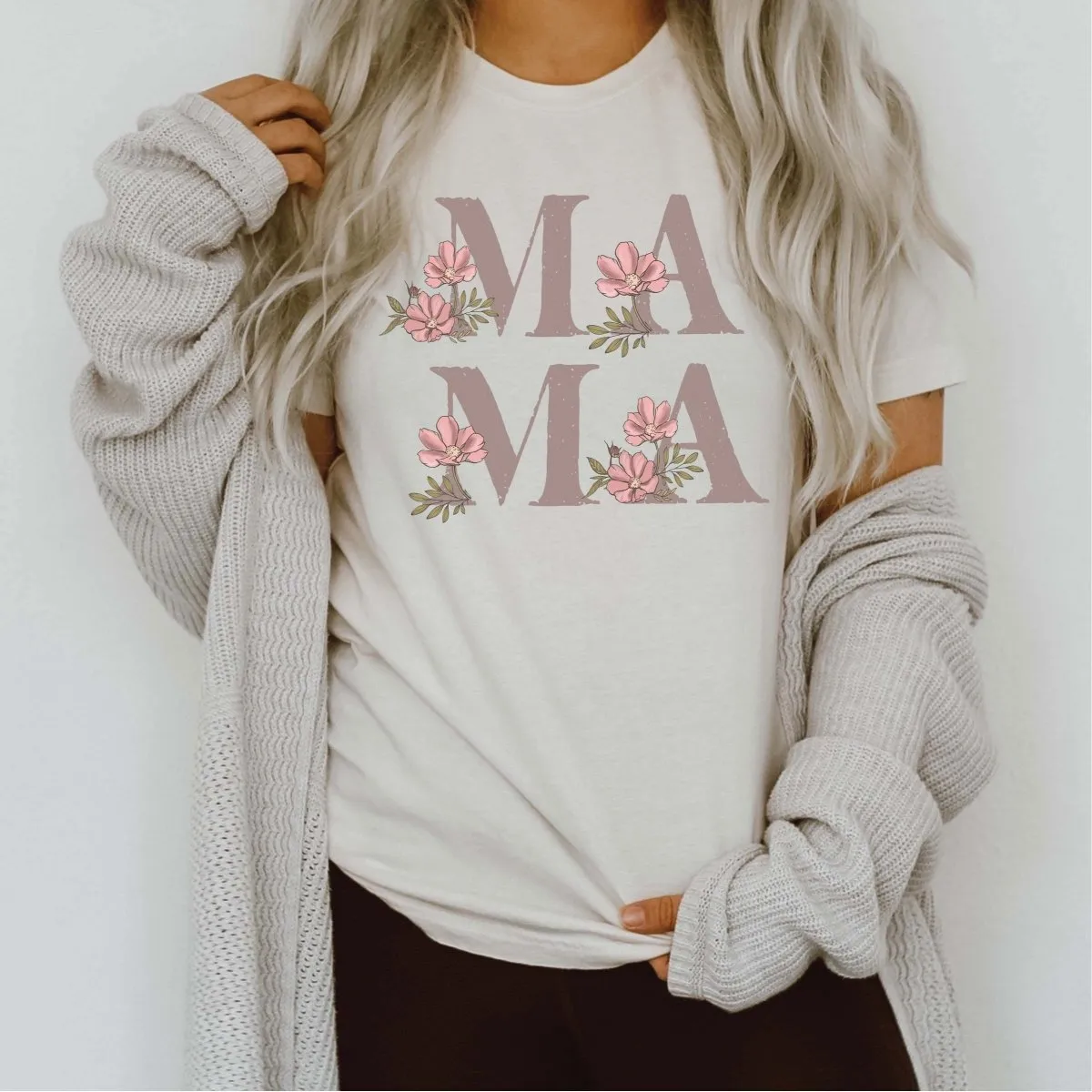 Mama Flowers Pink Tee