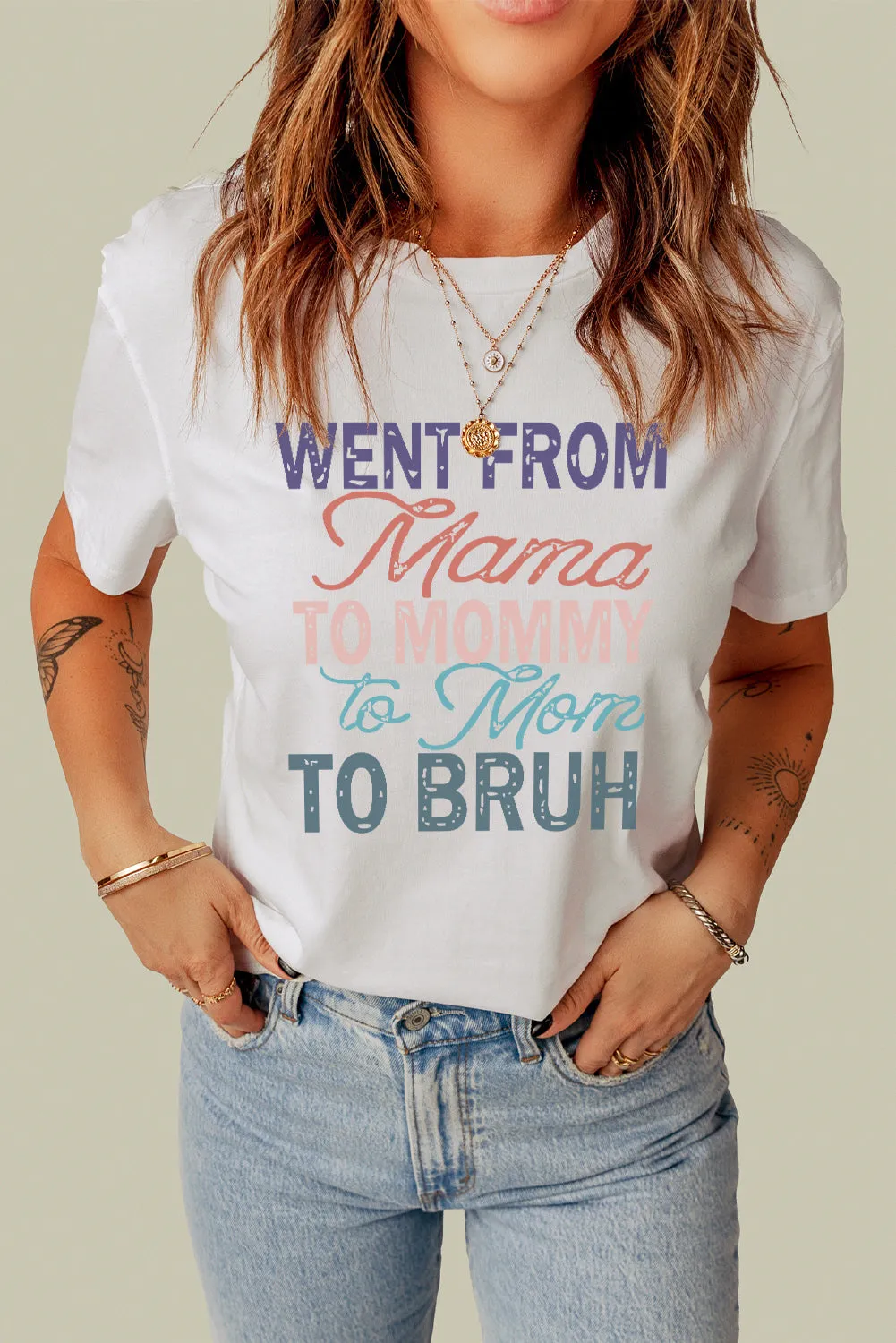 Mama To Bruh Funny Graphic T Shirt