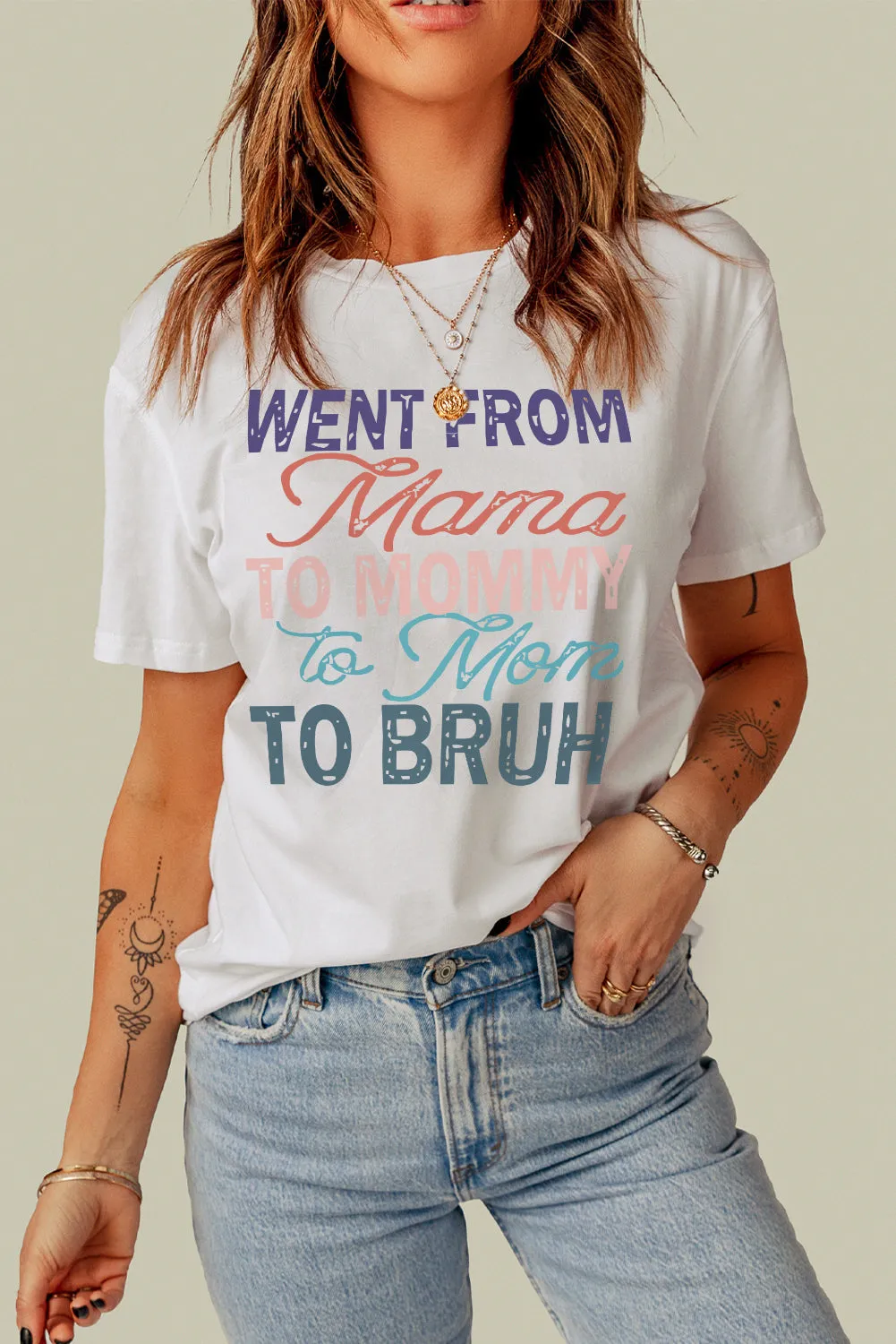 Mama To Bruh Funny Graphic T Shirt