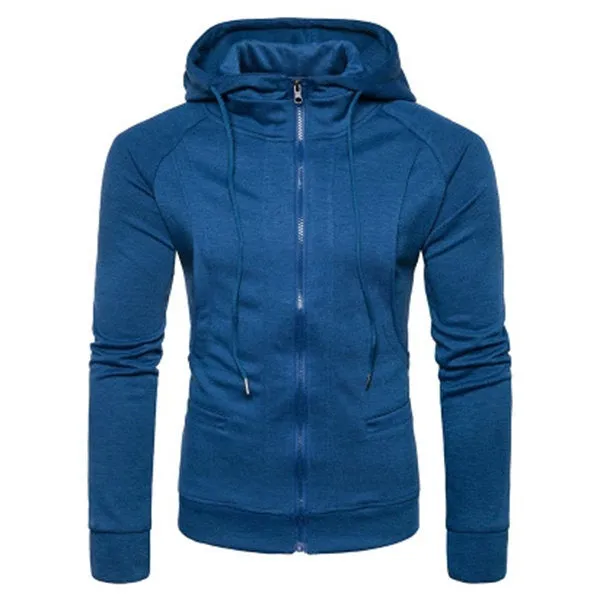 Mens Brief Casual Sport Zip Up Hooded Tops