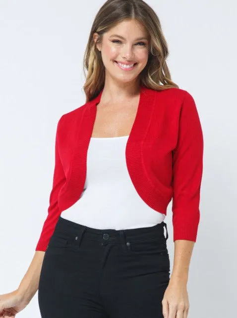 Open Cardigan in Red