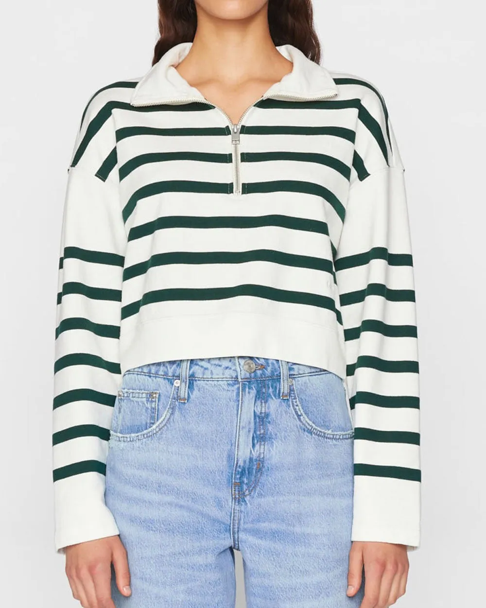 Pine Multi Cropped Half Zip Pullover