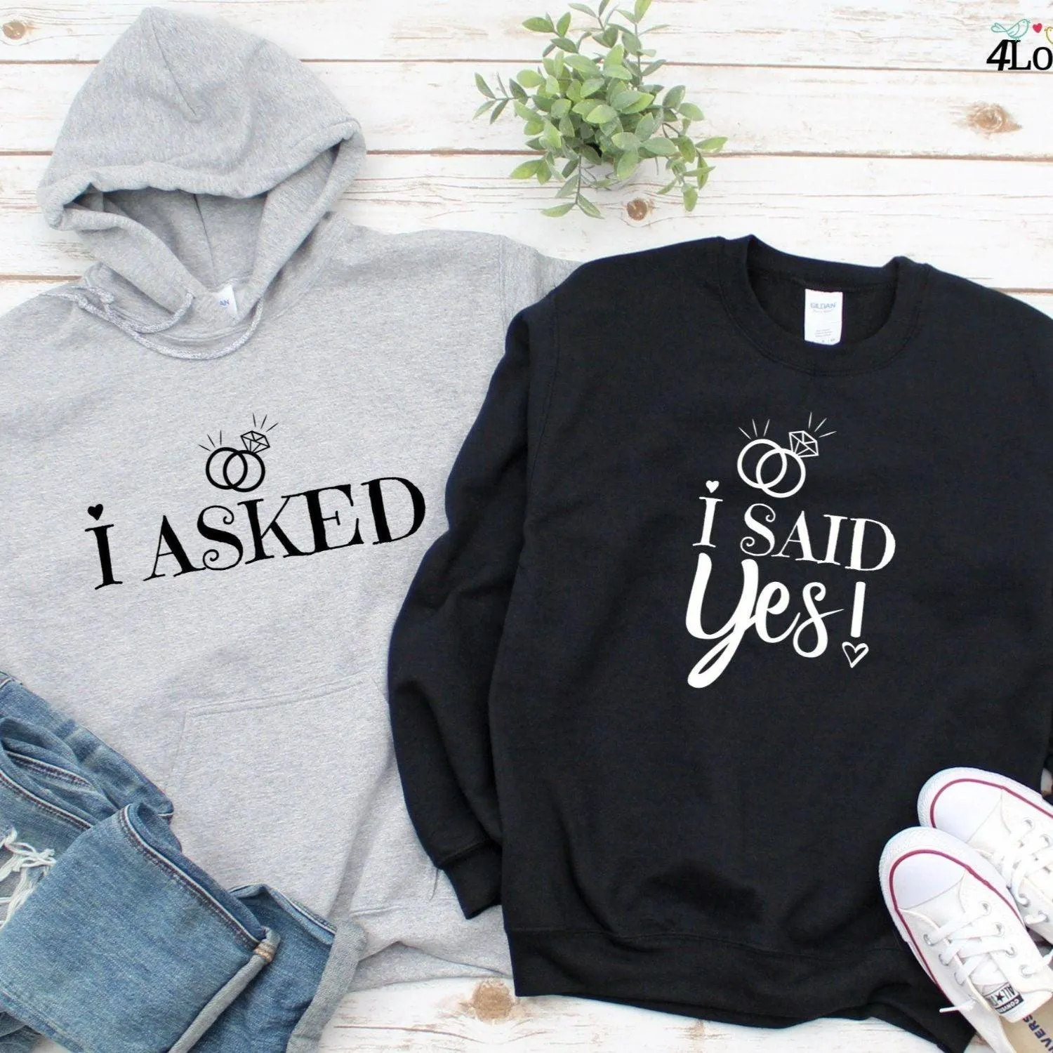 Proposal Celebration Matching Outfits: "I Asked" & "I Said Yes" Sets, Perfect Gifts