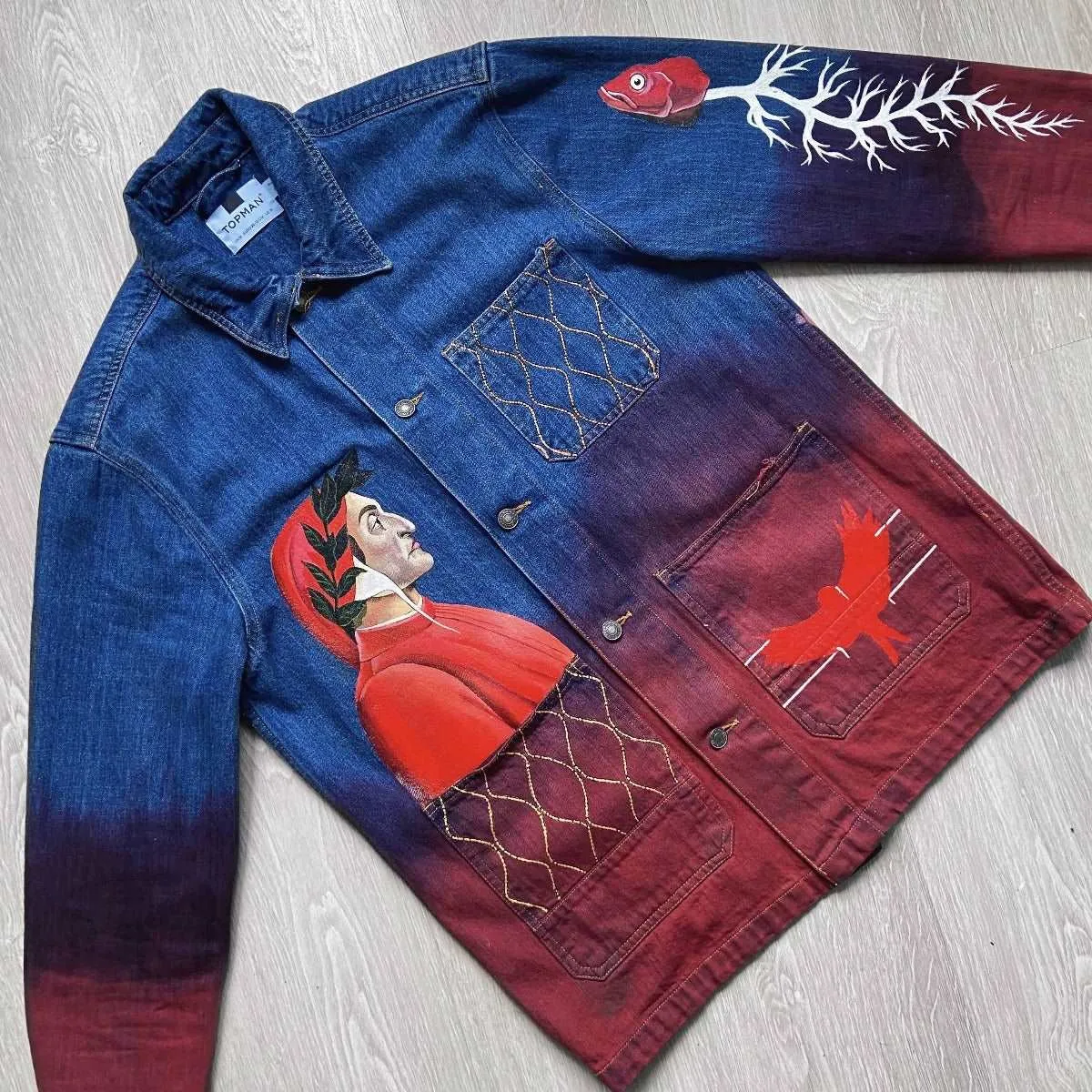 'Renaissance' Hand-Painted Denim Jacket