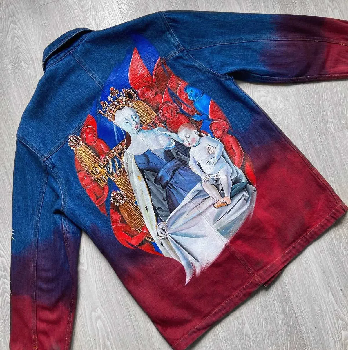 'Renaissance' Hand-Painted Denim Jacket